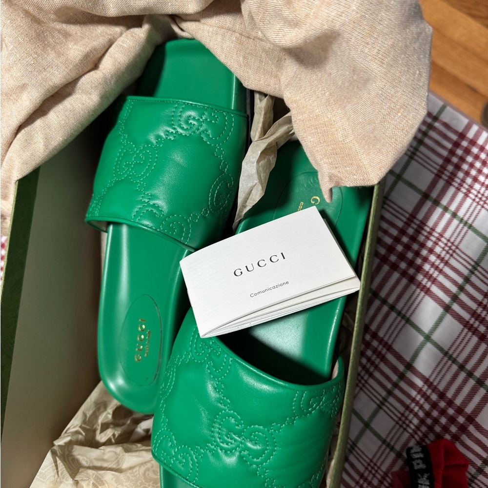 Gucci Green Women's Slide Sandals